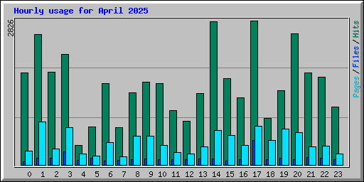 Hourly usage for April 2025